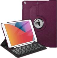 fintie keyboard case for ipad 9th / 8th / 7th generation (2021/2020/2019 model) 10.2 inch - purple | 360° rotating stand, pencil holder, wireless bluetooth keyboard included логотип