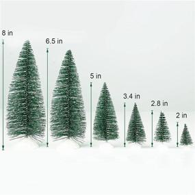 img 2 attached to 🎄 Mini Christmas Trees - Perfect Winter Decor for Tabletops, Resin Chassis with Bottle Brush Branches, Small Artificial Trees for Festive Home Decoration