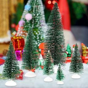 img 1 attached to 🎄 Mini Christmas Trees - Perfect Winter Decor for Tabletops, Resin Chassis with Bottle Brush Branches, Small Artificial Trees for Festive Home Decoration