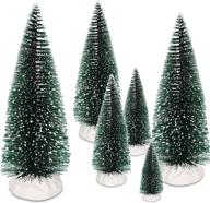 🎄 mini christmas trees - perfect winter decor for tabletops, resin chassis with bottle brush branches, small artificial trees for festive home decoration логотип