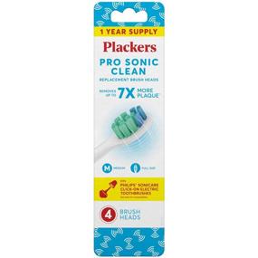 img 3 attached to Plackers Pro Sonic Clean Brush Heads - 1 Year Supply, 4 Count (Compatible with Philips Sonicare Click-On Electric Toothbrushes)