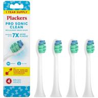 plackers pro sonic clean brush heads - 1 year supply, 4 count (compatible with philips sonicare click-on electric toothbrushes) logo