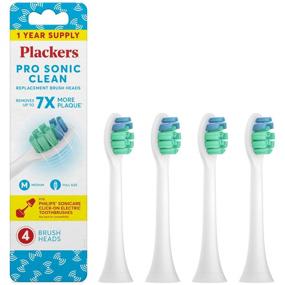 img 4 attached to Plackers Pro Sonic Clean Brush Heads - 1 Year Supply, 4 Count (Compatible with Philips Sonicare Click-On Electric Toothbrushes)