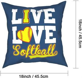 img 1 attached to Hierceson Softball Decorative Throw Pillow Covers Set of 2 – Couch Pillows 🎾 Square Cushion Cover for Kids, Holiday Home Sofa Chair Car Bedroom Outdoor Patio Decor 18x18