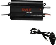 🔊 pyle auto marine amplifier - 4-channel, 200 watt rms 4 ohm full range stereo with wireless bluetooth & prime speaker - high crossover hd audio multi channel system (plmrmb4cb, black) logo