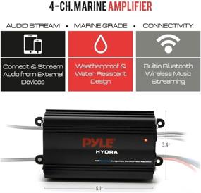 img 1 attached to 🔊 Pyle Auto Marine Amplifier - 4-Channel, 200 Watt RMS 4 OHM Full Range Stereo with Wireless Bluetooth & Prime Speaker - High Crossover HD Audio Multi Channel System (PLMRMB4CB, Black)