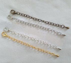 img 2 attached to 📿 Pack of 20 Gold Bracelet Necklace Extender Chains 4" Length with Lobster Clasps - DIY Findings for Jewelry, Extender Tail Chain