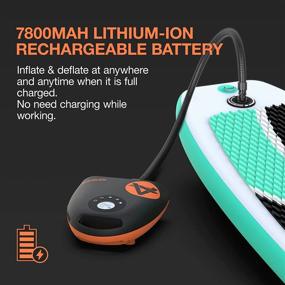 img 2 attached to Awesafe 20PSI Electric SUP Air Pump | 7800mAh Rechargeable Battery | Inflatable Paddle Boards | High Pressure | Dual Stage Inflation | Auto-Off | Deflation Function | AC Adapter & 12V DC Car Connector