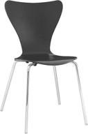 🪑 enhanced seo: modway ernie mid-century modern stacking chair for kitchen and dining room in black wood logo