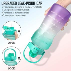 img 3 attached to 🚰 Stay Hydrated and Motivated with the 64 OZ/Half Gallon Motivational Water Bottle - BPA Free, Leakproof, and Durable Design for Fitness, Gym, and Outdoor Sports - Includes Time Marker & Straw
