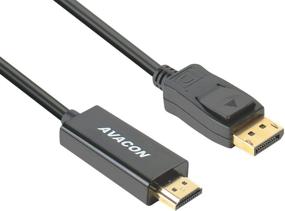 img 4 attached to 🔌 Premium 6ft Gold-Plated DisplayPort to HDMI Cable - Male to Male Adapter by Avacon in Black