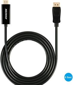 img 1 attached to 🔌 Premium 6ft Gold-Plated DisplayPort to HDMI Cable - Male to Male Adapter by Avacon in Black