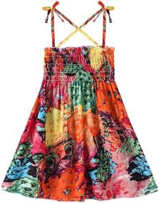 img 4 attached to 👗 Floral Ruffle Strap Toddler Dress: Backless Princess Sundress for Summer Playwear