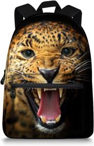 img 4 attached to JeremySport Canvas Animal Tiger School Backpacks