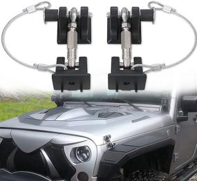 img 4 attached to Sukemichi JK Hood Latches for Jeep Wrangler JK Unlimited Sahara 2007-2017 - Eliminate Hood Flutter with Locking Aluminum Latches (1 Pair)