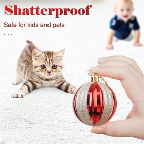 img 1 attached to 🎄 Homde Shatterproof Christmas Ornaments - 24ct Red & Gold Hanging Balls, 2.36 inches/60mm, Tree Decorations with Hanging Rope for Xmas