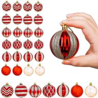 🎄 homde shatterproof christmas ornaments - 24ct red & gold hanging balls, 2.36 inches/60mm, tree decorations with hanging rope for xmas логотип