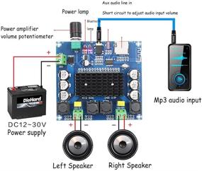 img 3 attached to 🔊 Acxico Плата усилителя Bluetooth 5.0 XH-A105 - Двуканальный модуль цифрового усилителя мощности 2 х 100 Вт, постоянный ток 12-30 В с потенциометром громкости