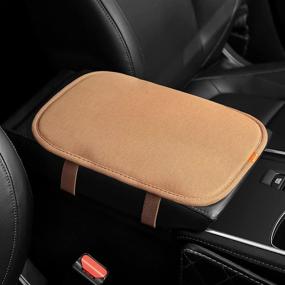 img 4 attached to ☕ Coffee Cotton Soft Car Armrest Cover by BEYOURD - Washable Auto Center Console Cushion