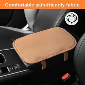 img 3 attached to ☕ Coffee Cotton Soft Car Armrest Cover by BEYOURD - Washable Auto Center Console Cushion