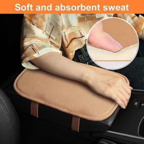 img 2 attached to ☕ Coffee Cotton Soft Car Armrest Cover by BEYOURD - Washable Auto Center Console Cushion