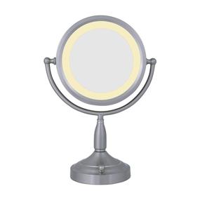 img 4 attached to Zadro Satin Nickel 8X/1X Dual-Sided Lighted Vanity Mirror