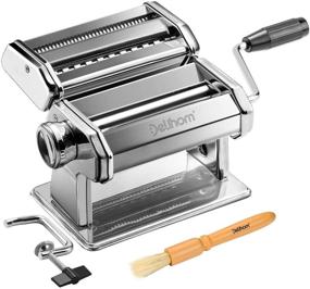 img 4 attached to 🍝 Delihom Stainless Steel Pasta Maker - Pasta Machine with Cutter, Hand Crank, Clamp, and Clean Brush for Homemade Spaghetti and Fettuccini