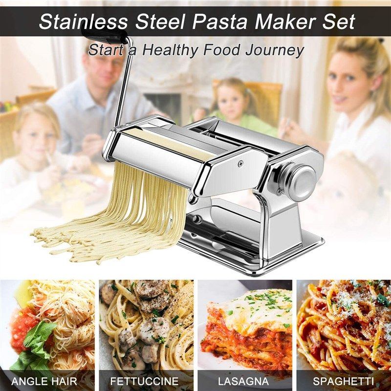 Pasta Maker Fresh Noodle Manual Making Machine Stainless Steel Lasagna Spaghetti, Size: 25