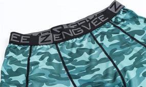 img 4 attached to ZENGVEE Compression Underwear 1011 Black Green 2XL