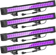 faishilan 4 pack uv led black light bar - 24w blacklight with 5ft us plug & switch for stage lighting, halloween, body paint, fluorescent poster - glow in the dark party supplies logo