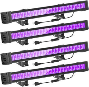 img 4 attached to FAISHILAN 4 Pack UV LED Black Light Bar - 24W Blacklight with 5ft US Plug & Switch for Stage Lighting, Halloween, Body Paint, Fluorescent Poster - Glow in The Dark Party Supplies