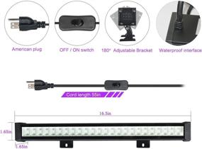 img 2 attached to FAISHILAN 4 Pack UV LED Black Light Bar - 24W Blacklight with 5ft US Plug & Switch for Stage Lighting, Halloween, Body Paint, Fluorescent Poster - Glow in The Dark Party Supplies