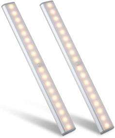 img 4 attached to 🔦 Wireless USB Rechargeable Motion Sensor Cabinet Light - 18 LED Warm Lights for Kitchen, Closet, Wardrobe - Battery Powered Operated - Easy Stick On Installation - 2Pack