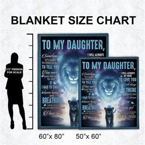 img 1 attached to 👨 MOTNSA Blanket for Daughters - Dad Printed Quilts Fleece Blankets Birthday Gift | Ultra-Soft, Micro Light-Weight, Warm Bed Plush Throw Blanket (Daughter from Dad, 50"x60")