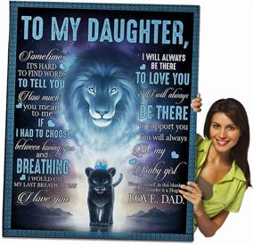 img 2 attached to 👨 MOTNSA Blanket for Daughters - Dad Printed Quilts Fleece Blankets Birthday Gift | Ultra-Soft, Micro Light-Weight, Warm Bed Plush Throw Blanket (Daughter from Dad, 50"x60")