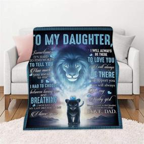 img 3 attached to 👨 MOTNSA Blanket for Daughters - Dad Printed Quilts Fleece Blankets Birthday Gift | Ultra-Soft, Micro Light-Weight, Warm Bed Plush Throw Blanket (Daughter from Dad, 50"x60")