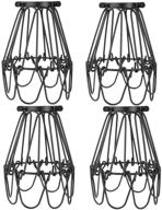 💡 black industrial vintage style light cage for pendant lights - licperron lamp guard, adjustable lamp cage, 4 pack logo