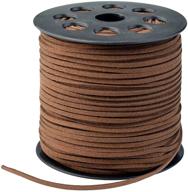 premium quality zkc 3mm x100 yards coffee suede cord: ideal for bracelet, necklace, beading & more! logo