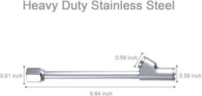 img 1 attached to 🚀 AstroAI воздушный патрубок - 2 в 1 1/4" FNPT RV тяжелый нержавеющий стальной наконечник для ниппеля шины в комплекте с манометром для насоса и комплектующие - серебристый (1 шт.)