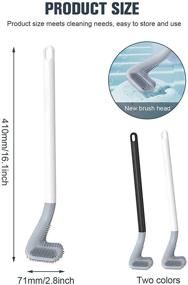 img 3 attached to Silicone Golf Toilet Brush with Long Handle, 360° Flexible Head for Deep Cleaning - White