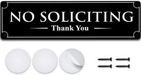 img 4 attached to 🛑 No Soliciting Sign for House or Business - Premium Quality Acrylic - 2.2" x 8.25" - Apply to Door or Wall - Includes Adhesives and Screws - Ideal Anti-Solicitation Notice to Stop all Solicitors+
