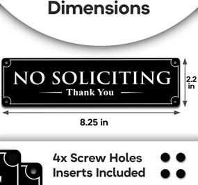 img 3 attached to 🛑 No Soliciting Sign for House or Business - Premium Quality Acrylic - 2.2" x 8.25" - Apply to Door or Wall - Includes Adhesives and Screws - Ideal Anti-Solicitation Notice to Stop all Solicitors+
