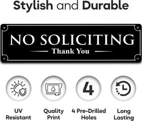 img 2 attached to 🛑 No Soliciting Sign for House or Business - Premium Quality Acrylic - 2.2" x 8.25" - Apply to Door or Wall - Includes Adhesives and Screws - Ideal Anti-Solicitation Notice to Stop all Solicitors+