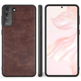 img 3 attached to 📱 Salawat Galaxy S21 Case - Slim Vintage Leather Shockproof Phone Cover - Lightweight PU Bumper PC Hybrid Protection - Compatible with Samsung Galaxy S21 6.2inch 2021 (Dark Brown)