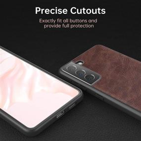img 2 attached to 📱 Salawat Galaxy S21 Case - Slim Vintage Leather Shockproof Phone Cover - Lightweight PU Bumper PC Hybrid Protection - Compatible with Samsung Galaxy S21 6.2inch 2021 (Dark Brown)