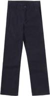👖 cotton stretchy twill adjust waist pants for girls' school uniforms: bienzoe's perfect choice logo