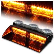 xtauto led emergency warning light: high intensity windshield strobe lamp with suction cups - amber, for car truck logo