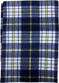 img 1 attached to Yacht & Smith Warm Fleece Knit Winter Neck Scarfs - Unisex Black, Plaid, Stripe Designs