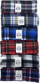 img 3 attached to Yacht & Smith Warm Fleece Knit Winter Neck Scarfs - Unisex Black, Plaid, Stripe Designs