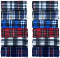 yacht & smith warm fleece knit winter neck scarfs - unisex black, plaid, stripe designs logo